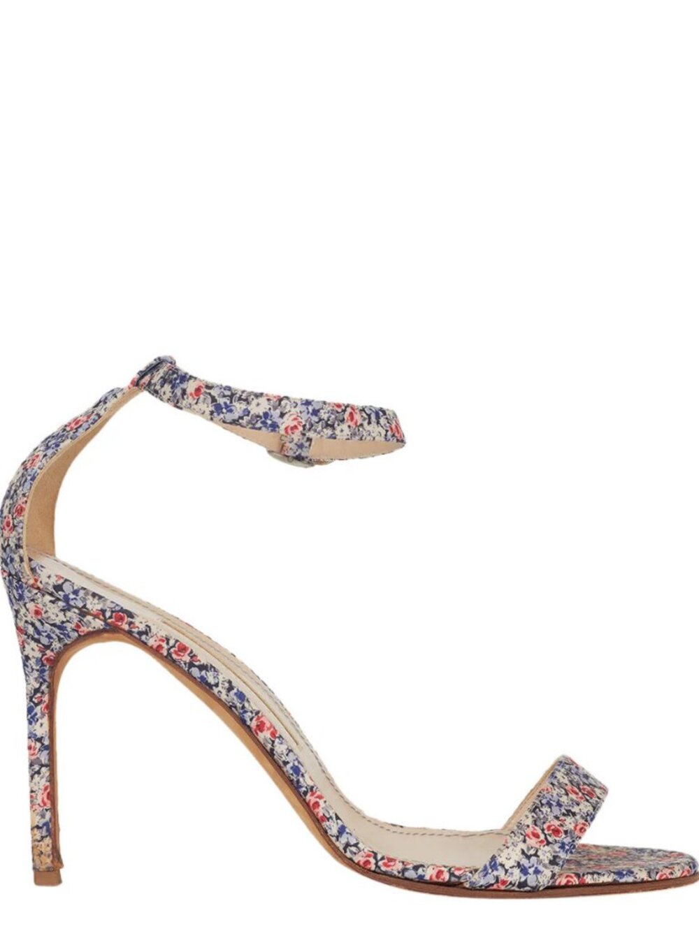 Manolo Blahnik Floral Print Satin Strappy High Heel Sandals - Sz 39 - Picture 15 of 15